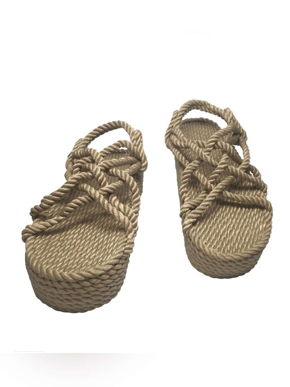 NWT Nomadic State of Mind Triple Platform Natural Rope Sandals 7 - Picture 2 of 8
